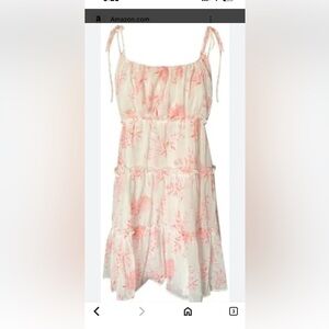 Floral Pink and White Dress